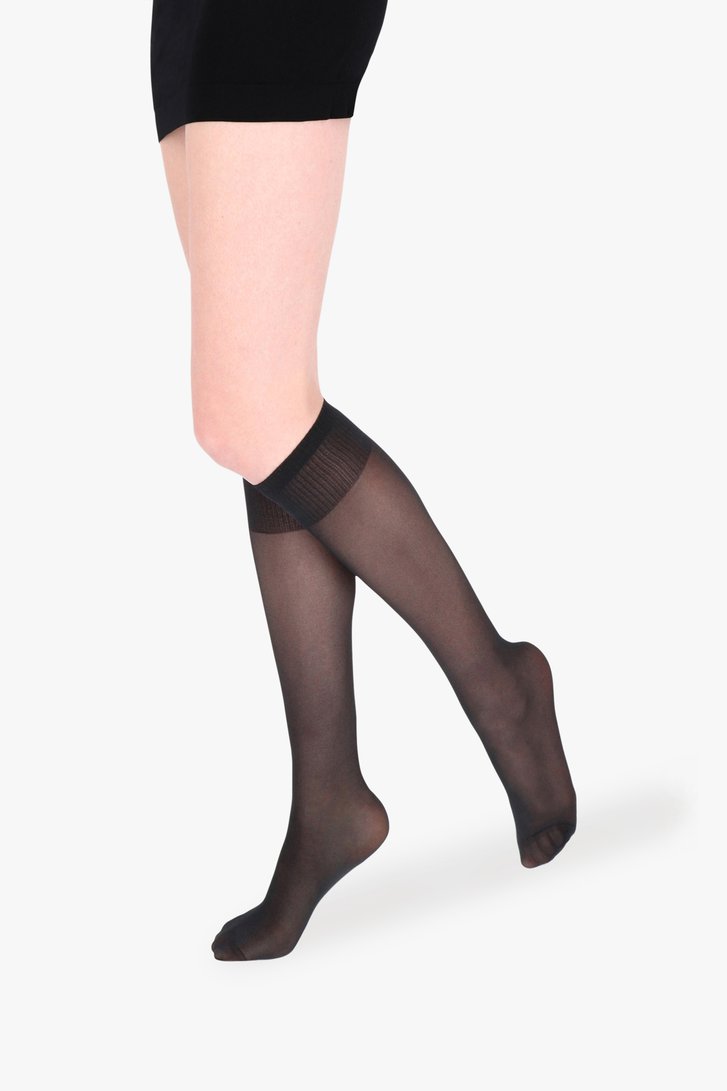 Mi-bas noir - 15 den - 2 paires de Liberty Island pour Femmes
