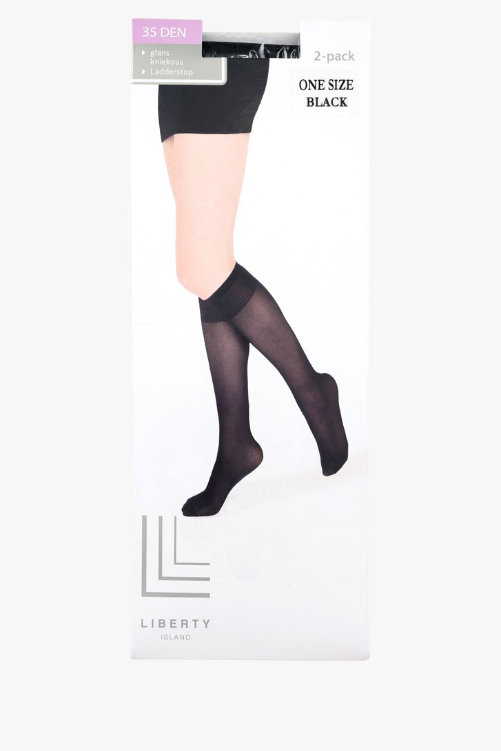 Mi-bas noir - 35 den - 2 paires de Liberty Island pour Femmes