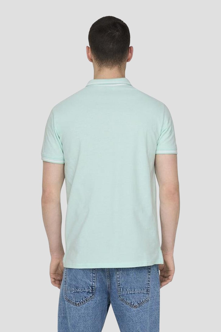 Achterkant van Mintgroene polo met korte mouwen door Only & Sons voor Heren