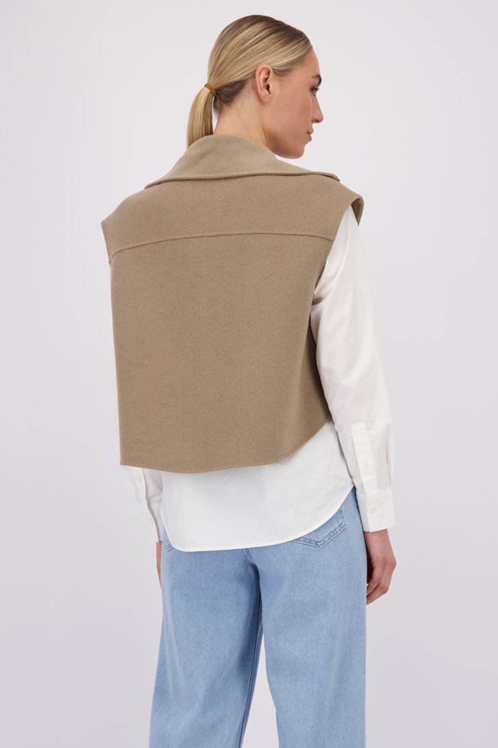 Achterkant van Mouwloze camelkleurige vest door Marc O'Polo voor Dames