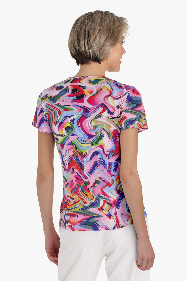 Traditie sarcoom Zuidoost Multicolor T-shirt met psychedelische print van Bicalla | 9692421 | e5