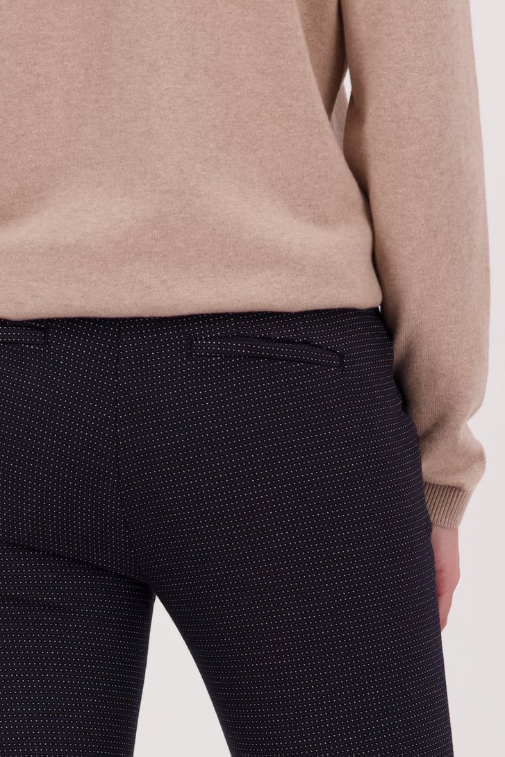 Navy broek met print en elastische tailleband van Liberty Island voor Dames
