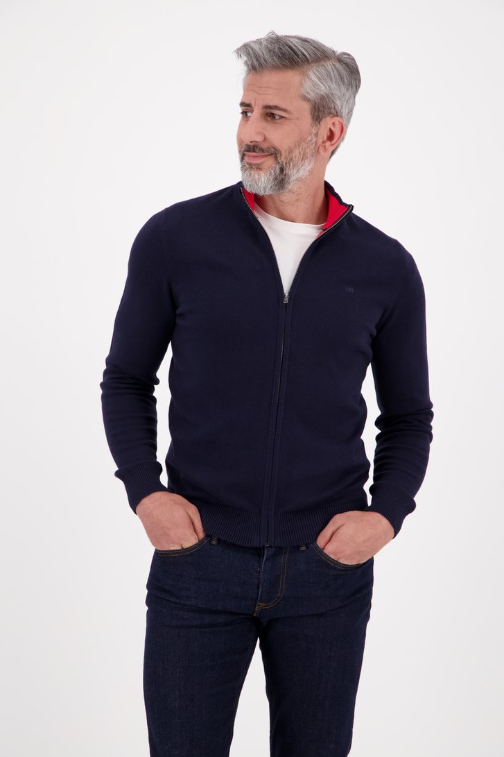 Navy cardigan  van Dansaert Blue voor Heren