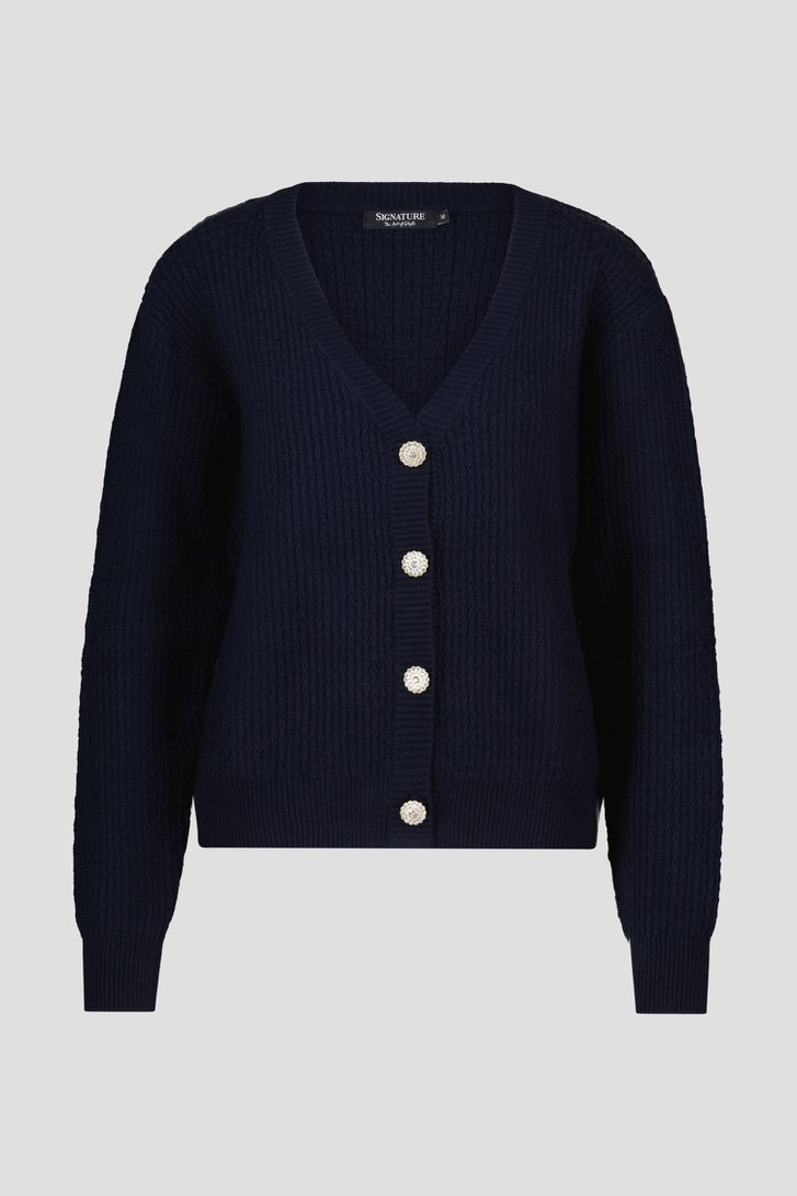 Navy cardigan met detailknopen van Signature voor Dames