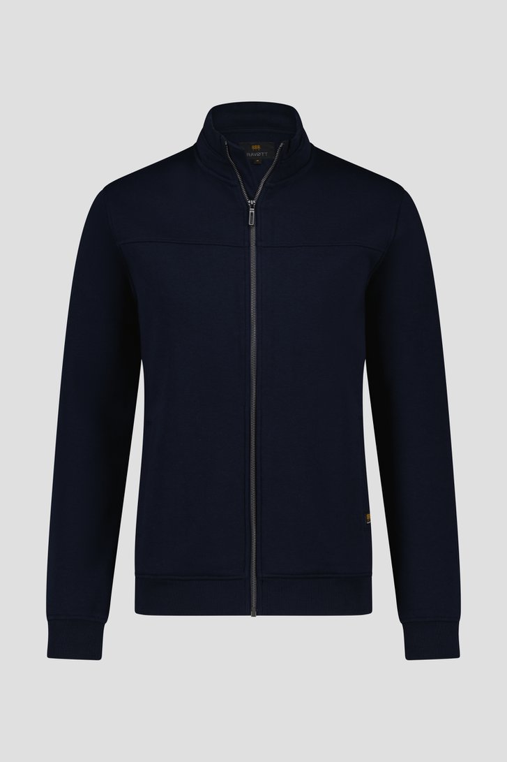 Navy cardigan met rits van Ravøtt voor Heren