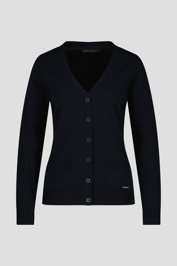 Navy cardigan met ton-sur-ton knopen van Claude Arielle voor Dames