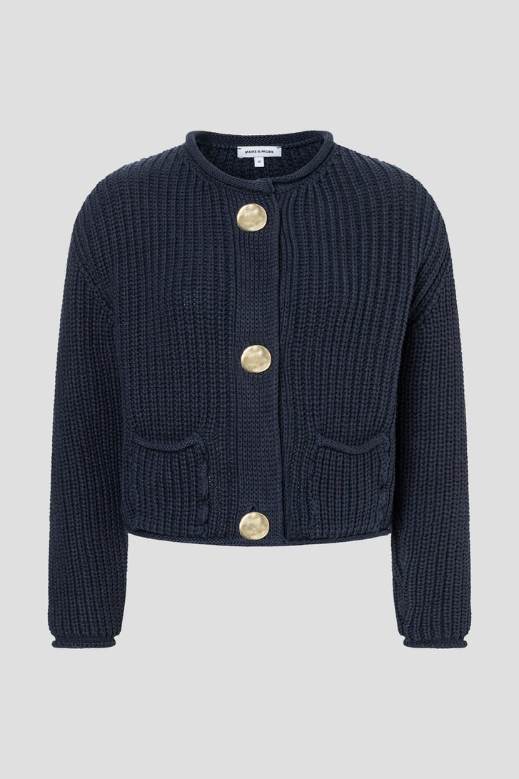 Photo produit 1 de Navy gebreide cardigan met detailknopen de More & More pour Femmes