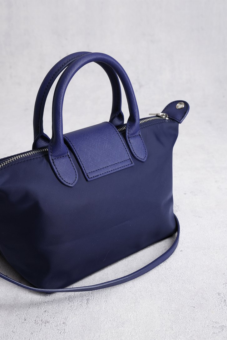 Achterkant van Navy handtas met leather look afwerking door Liberty Island voor Dames
