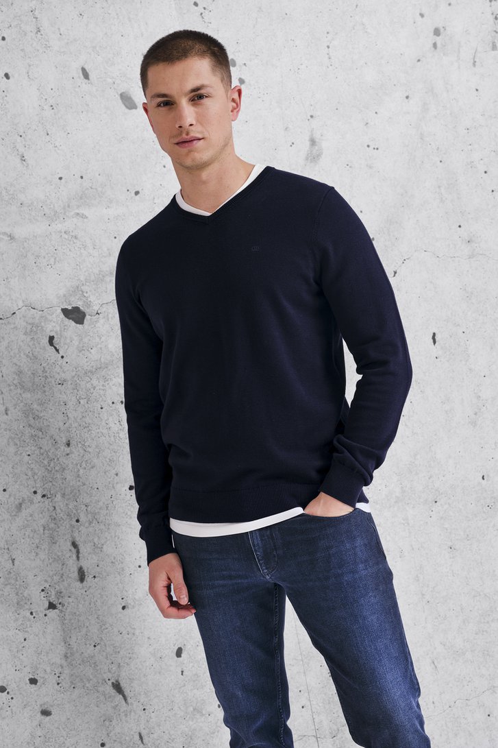 Navy jeans stretch - Lars  - slim fit - L34 van Liberty Island Denim voor Heren