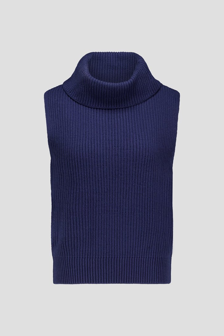 Productfoto 1 van Navy mouwloos truitje met rolkraag door Libelle voor Dames