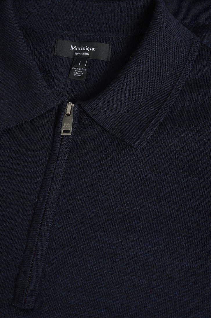 Productfoto 2 van Navy polo met korte rits door Matinique voor Heren