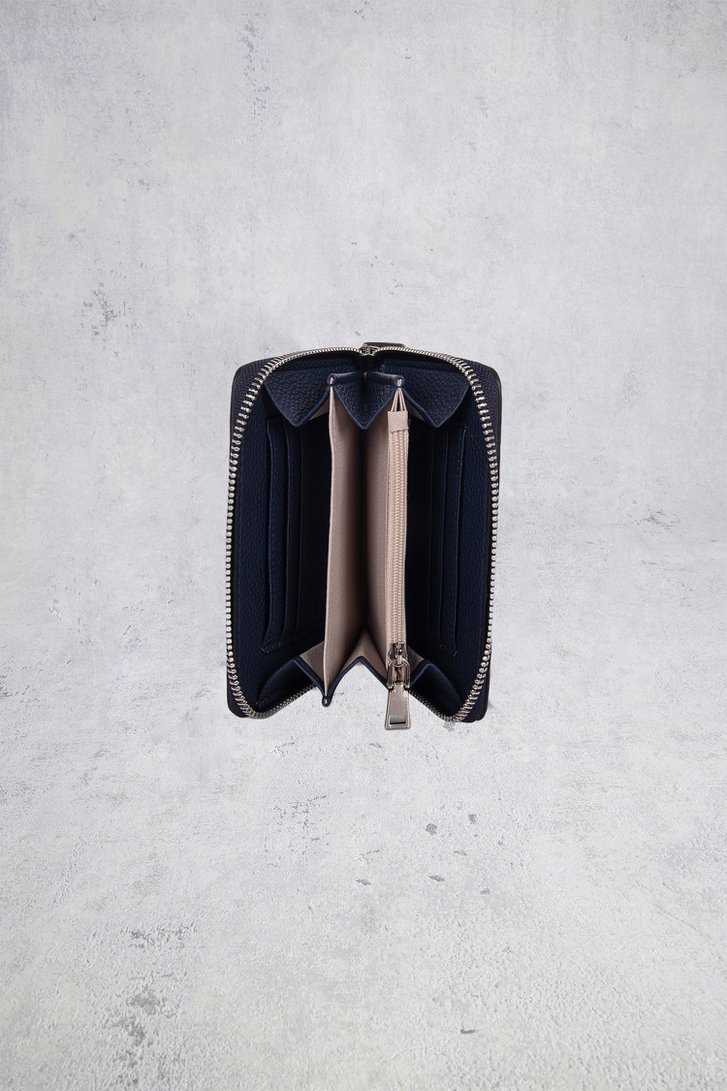 Detail van Navy portemonnee met leather look door Laurent David voor Dames