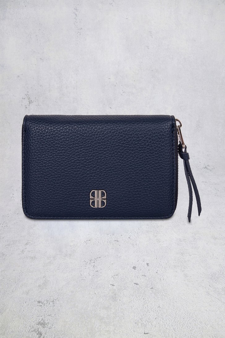Voorkant van Navy portemonnee met leather look door Laurent David voor Dames