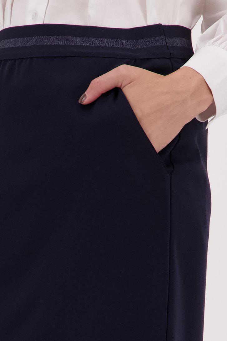 Navy rok met elastische tailleband van Claude Arielle voor Dames
