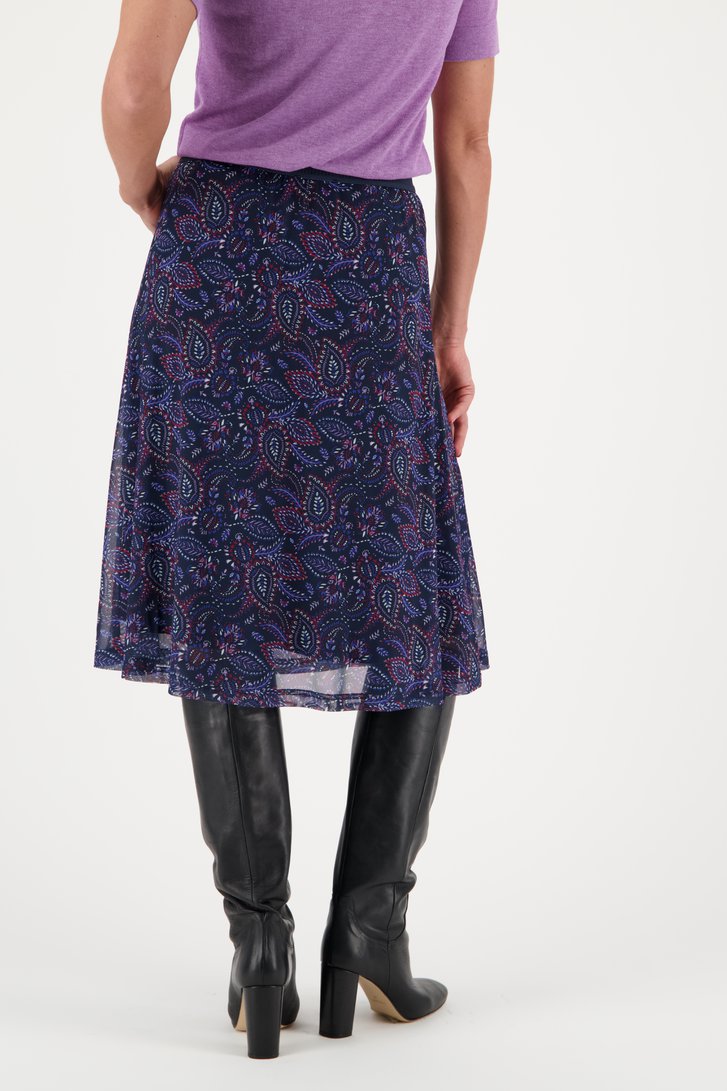 Navy rok met paisley print van Claude Arielle voor Dames