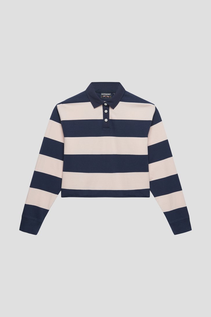 Productfoto 1 van Navy-witte gestreepte polo door Superdry voor Dames
