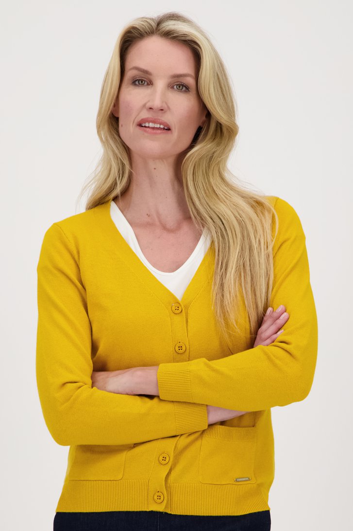 Okeren cardigan met ton-sur-ton knopen van Claude Arielle voor Dames