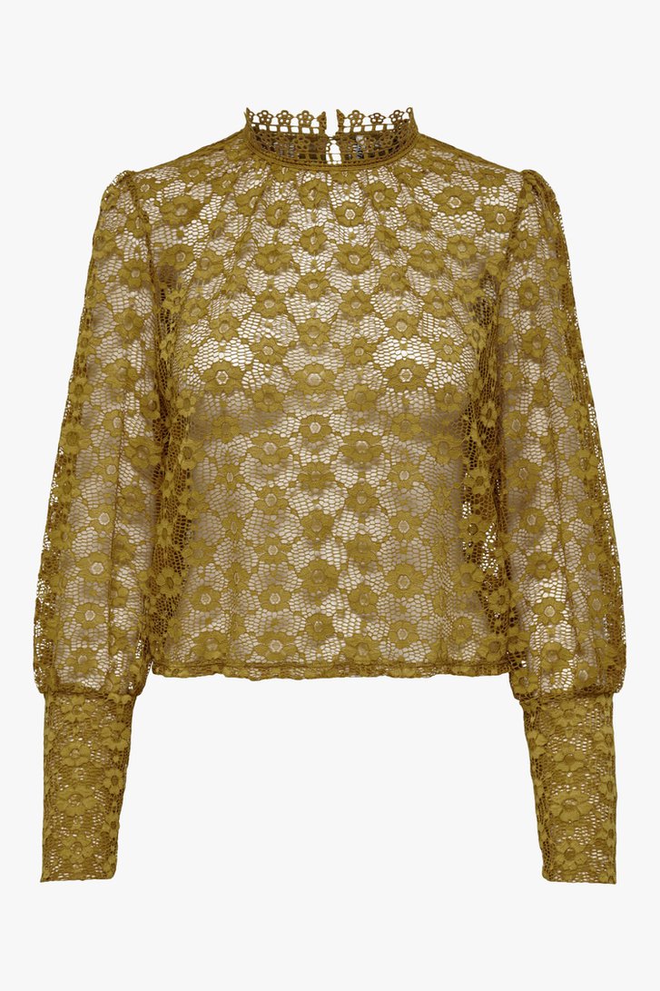 Okerkleurige blouse van kant met bloemenpatroon van JDY voor Dames