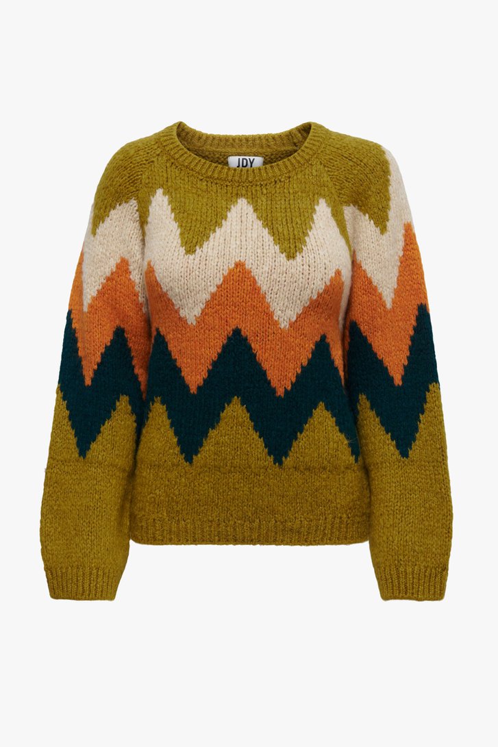 Oui Gebreide trui bruin casual uitstraling Mode Sweaters Gebreide truien 