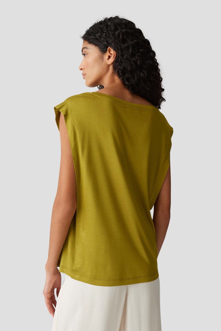Olijfgroen T-shirt van Opus voor Dames
