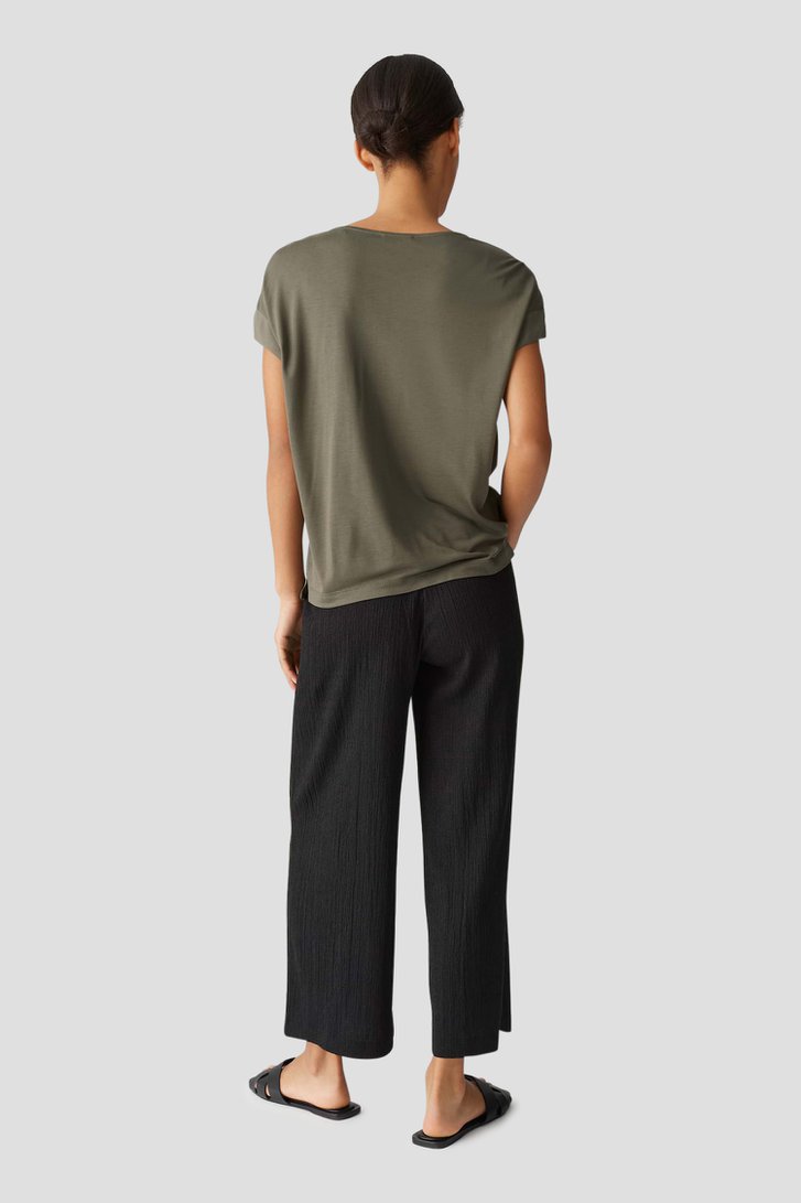 Olijfgroen T-shirt van Opus voor Dames