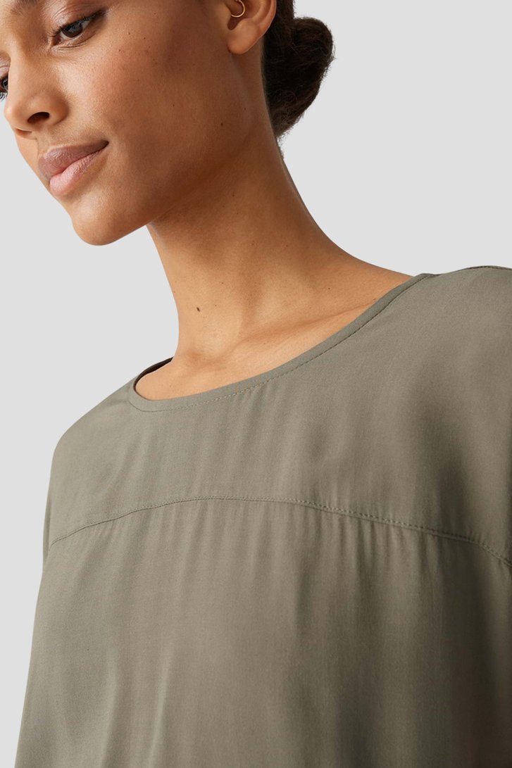 Olijfgroen T-shirt van Opus voor Dames