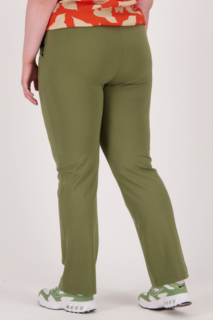 Olijfgroene broek met elastische taille van Only Carmakoma voor Dames