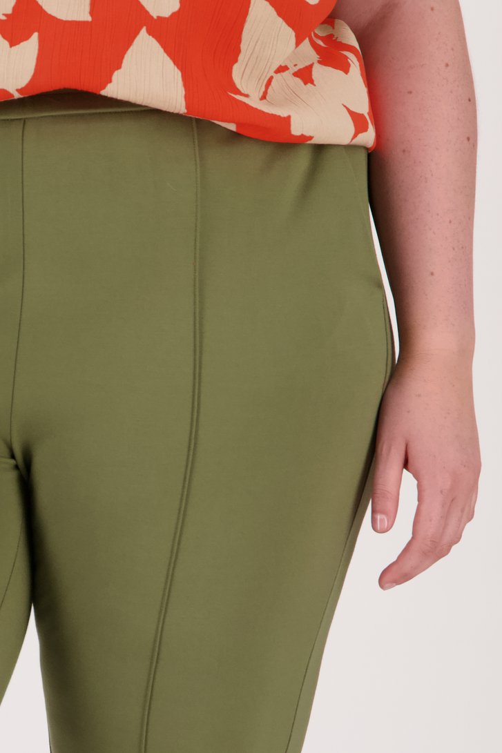 Olijfgroene broek met elastische taille van Only Carmakoma voor Dames