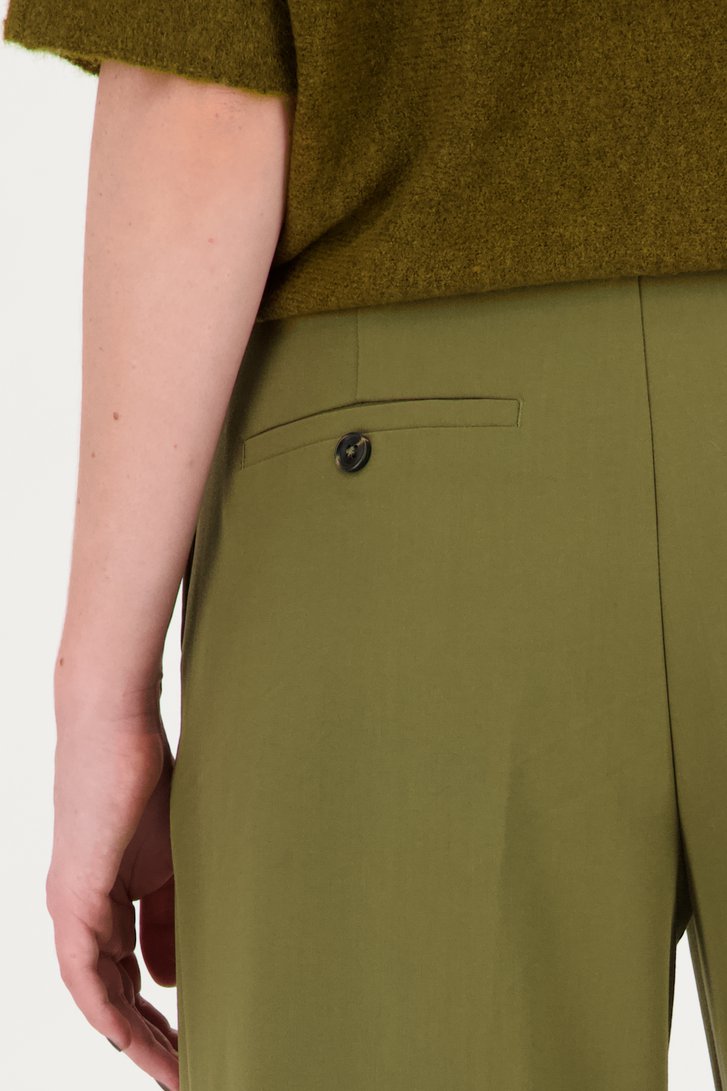 Olijfgroene broek - straight fit van D'Auvry voor Dames