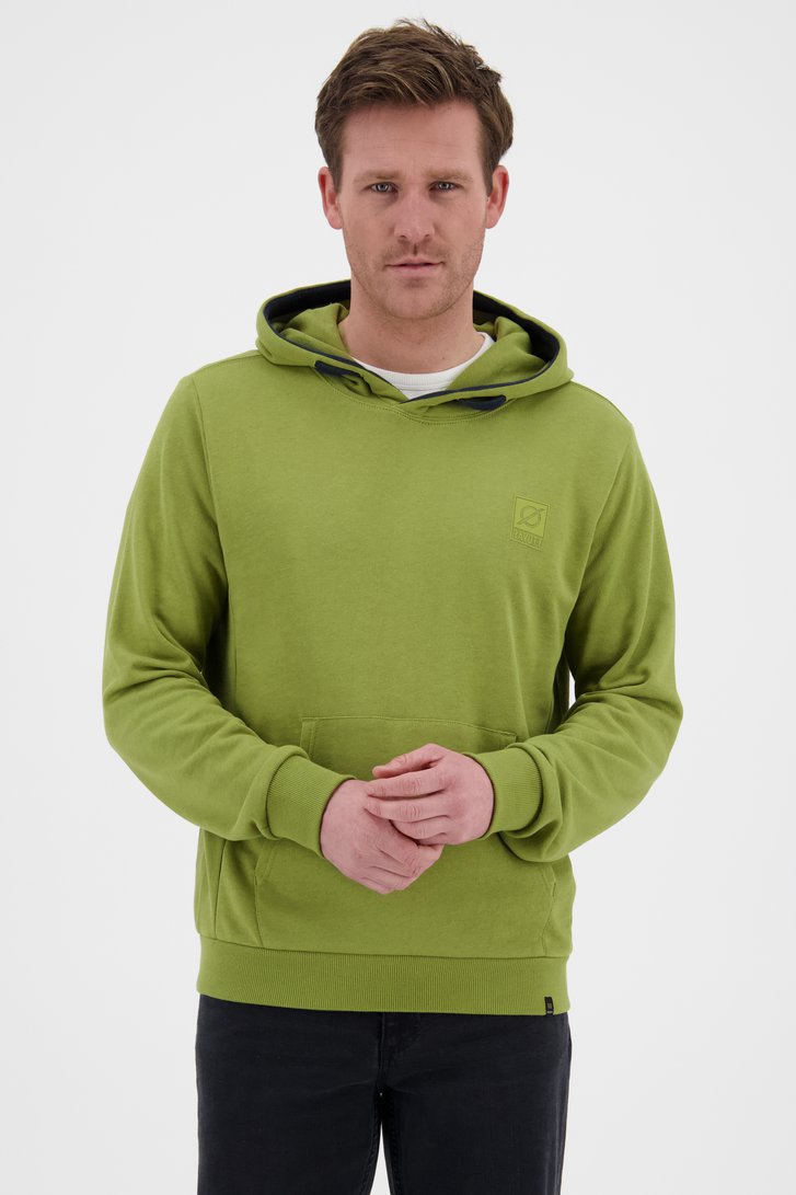Olijfgroene hoodie met buidelzak van Ravøtt voor Heren