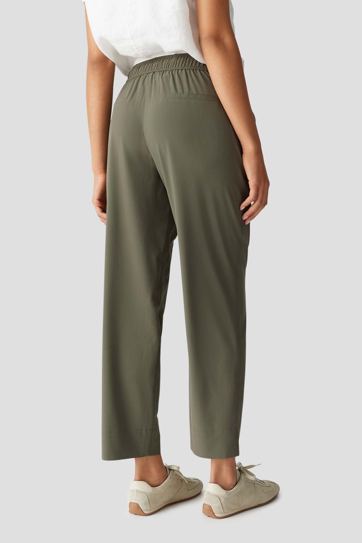Olijfgroene joggingbroek met elastische tailleband van Opus voor Dames