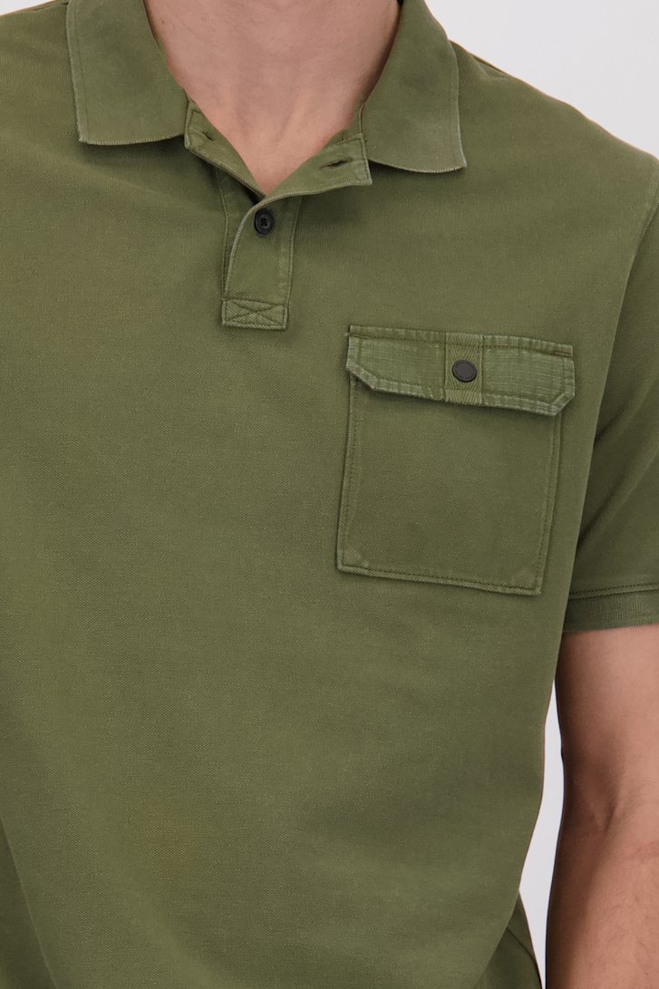 Detail van Olijfgroene polo met zak door Camel active voor Heren