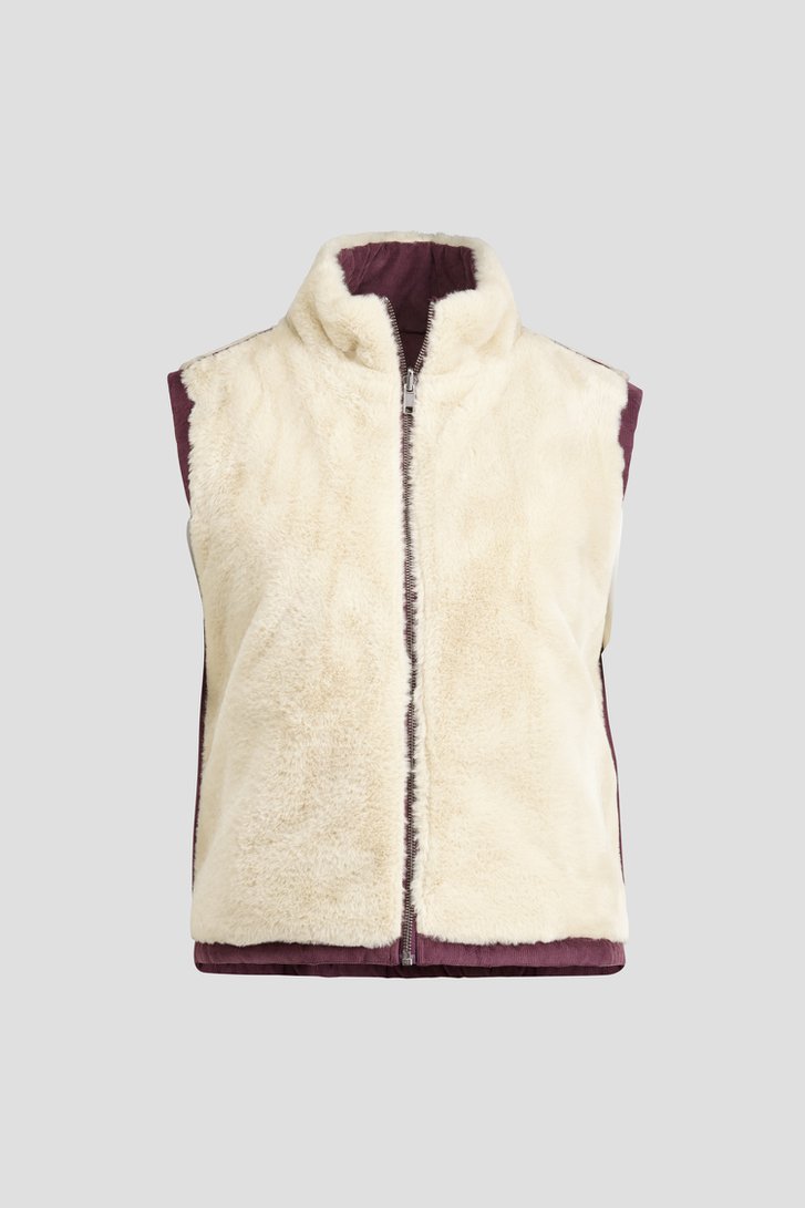 Productfoto 2 van Omkeerbare bodywarmer in bordeaux en beige door Libelle voor Dames