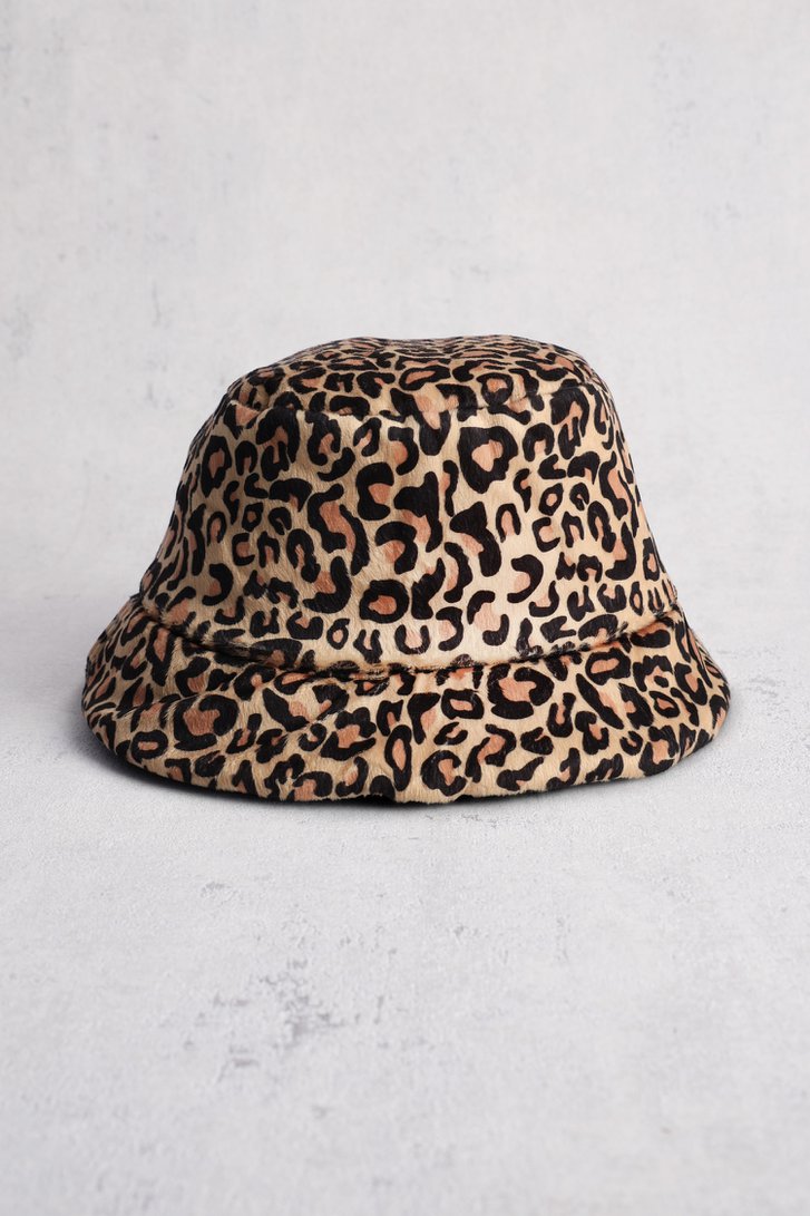 Productfoto 1 van Omkeerbare bucket hat - Zwart en luipaardprint door Modeno voor Dames