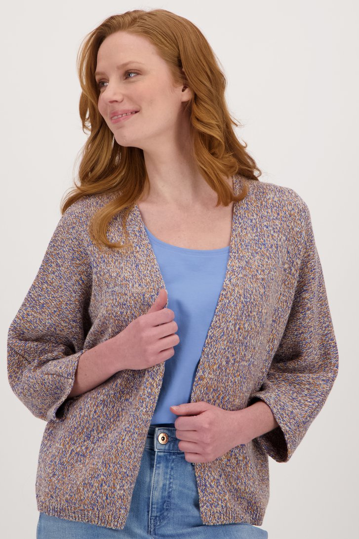 Oranje-blauw gemêleerde cardigan van Libelle voor Dames