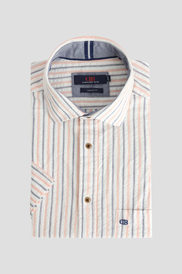 Voorkant van Oranje-blauw gestreept hemd - Comfort fit door Dansaert Blue voor Heren