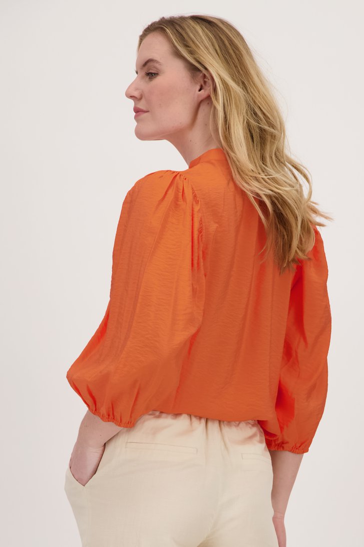 Oranje blouse met ballonmouwen van Liberty Loving nature voor Dames