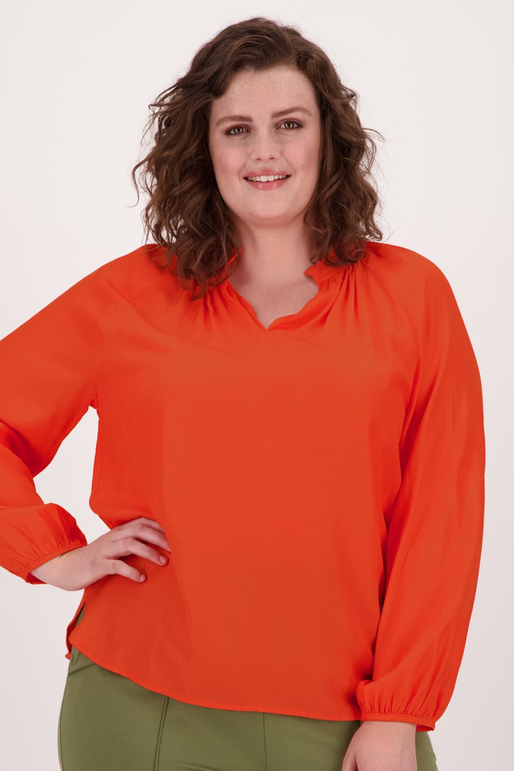 Oranje blouse van Only Carmakoma voor Dames