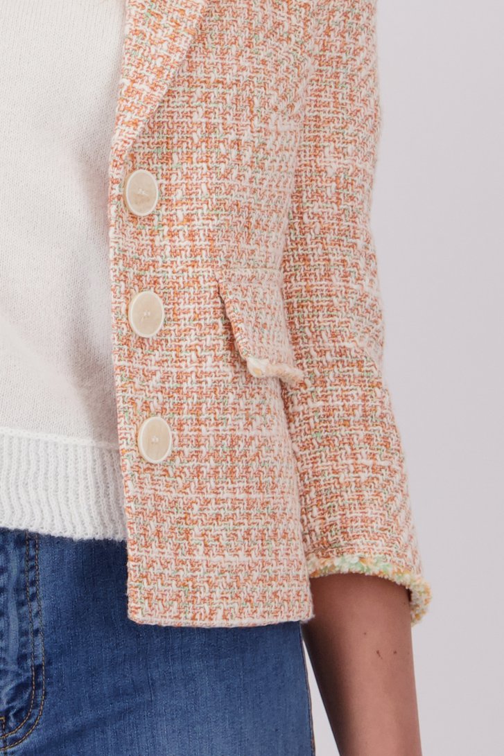 Oranje bouclé vestje  van More & More voor Dames