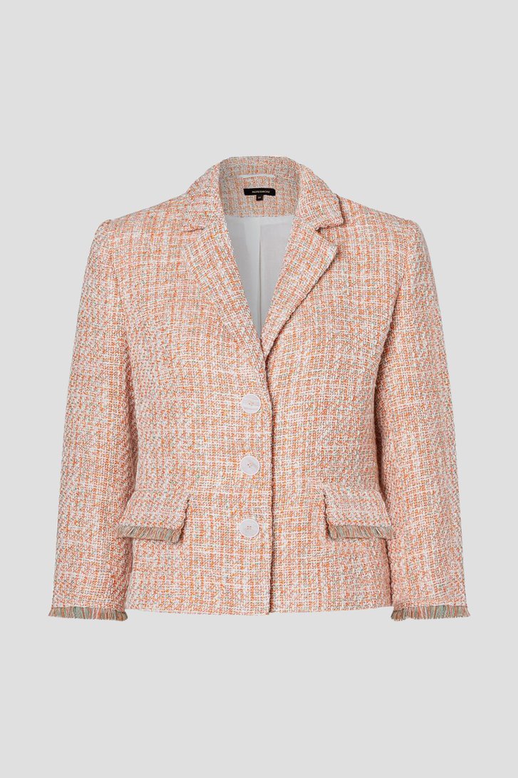 Oranje bouclé vestje  van More & More voor Dames