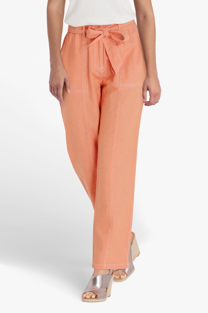 Oranje broek met jeanslook - straight fit