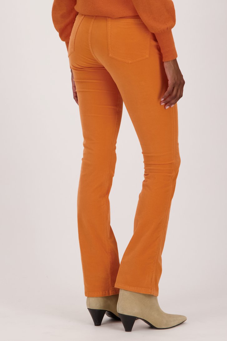 Oranje broek met velvet look van Louise voor Dames