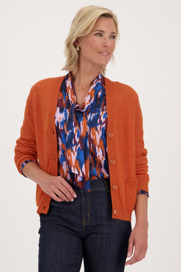Oranje cardigan met wol van Claude Arielle voor Dames
