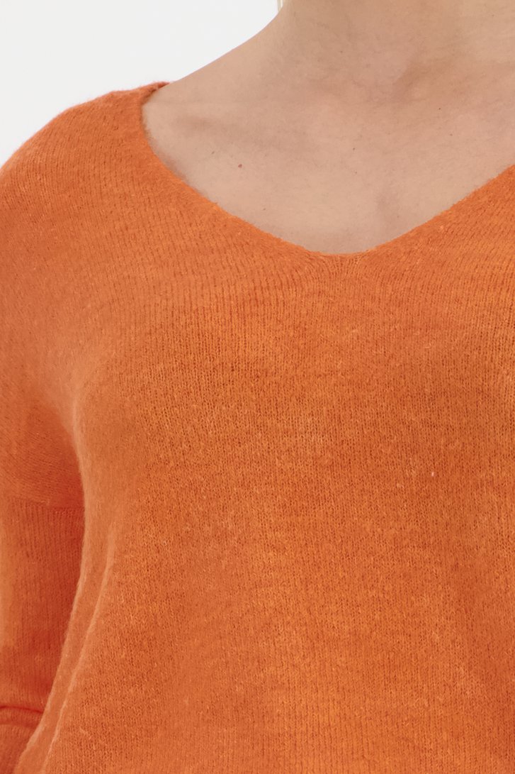 Oranje gebreide trui met V-hals  van JDY voor Dames