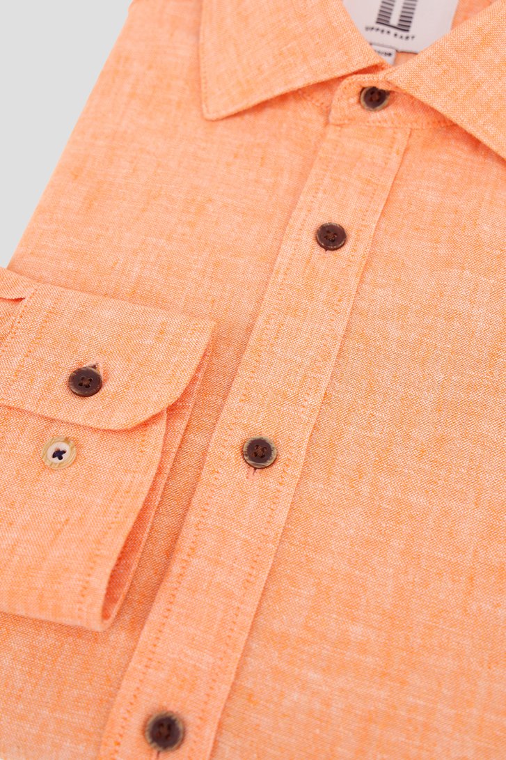 Oranje linnen hemd - Regular fit  van Upper East voor Heren