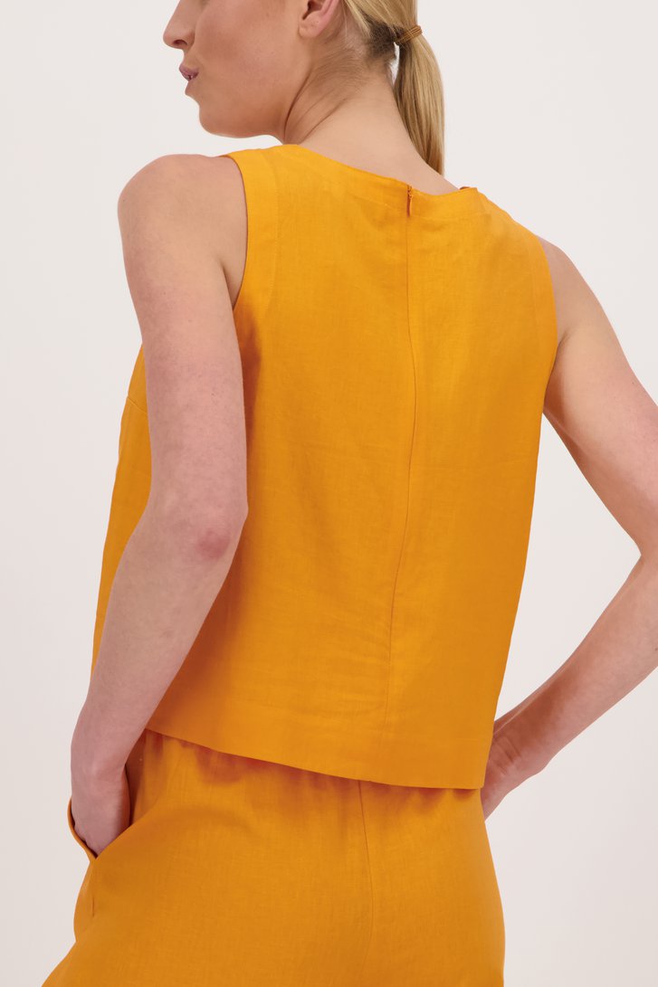 Oranje linnen topje  van Liberty Island voor Dames