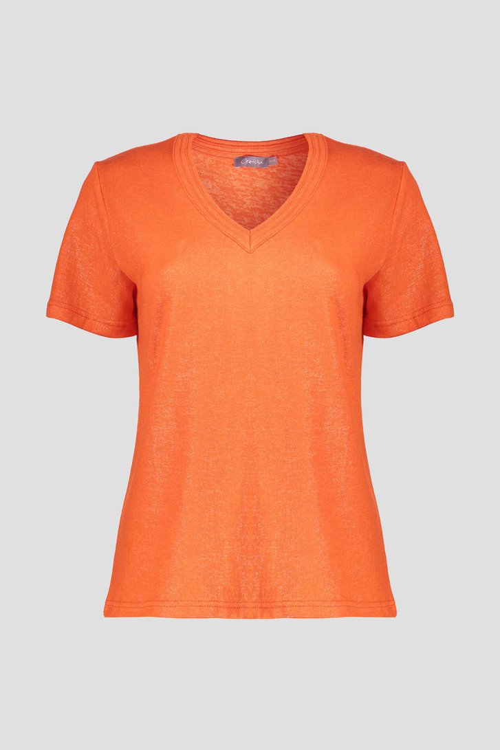 Oranje T-shirt met glitters van Geisha voor Dames