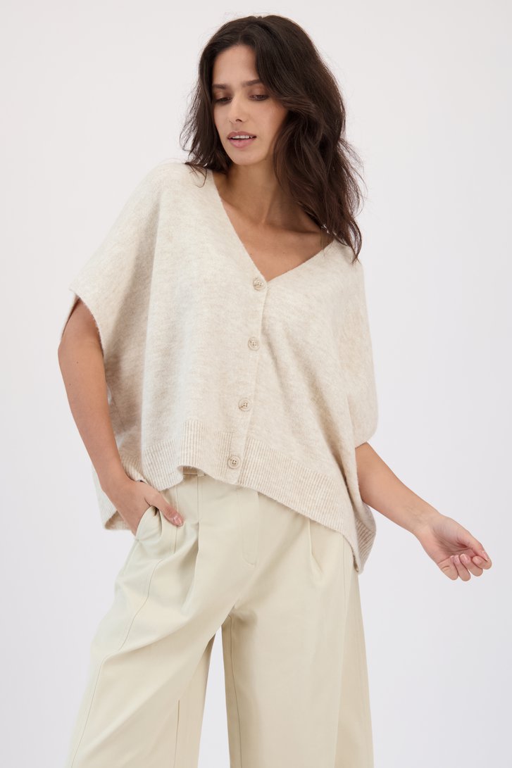 Voorkant van Oversized beige cardigan door Louise voor Dames