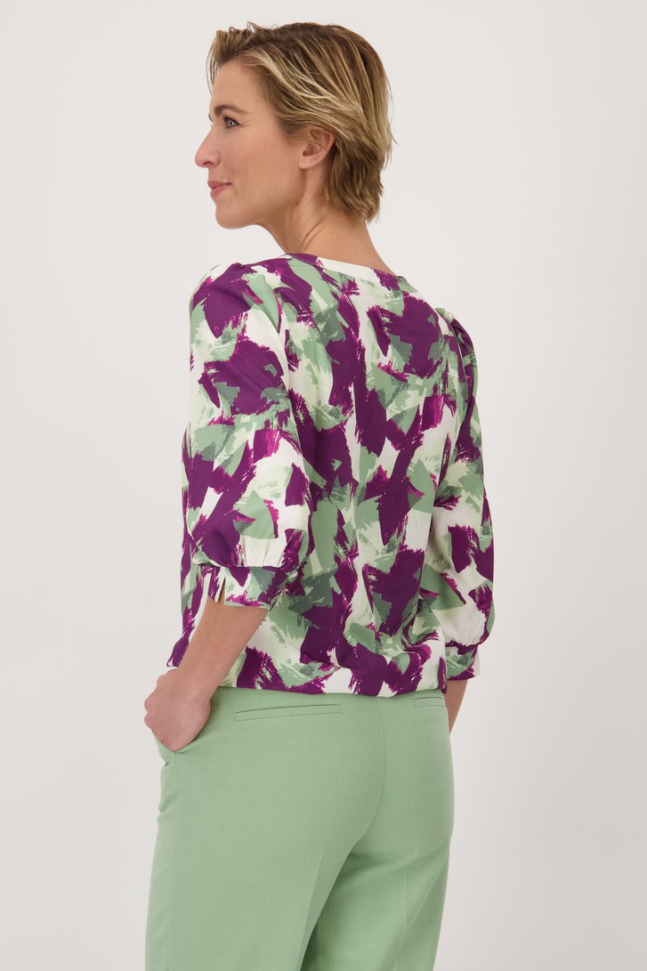 Paars-groene blouse  van Claude Arielle voor Dames