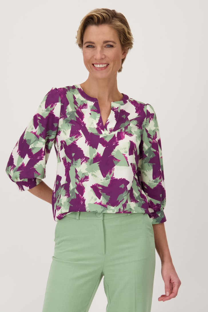 Paars-groene blouse  van Claude Arielle voor Dames
